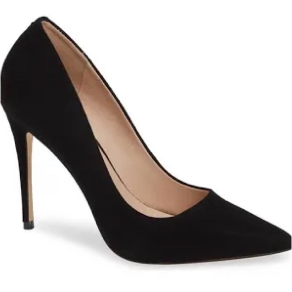 Something Navy Black Suede Pumps